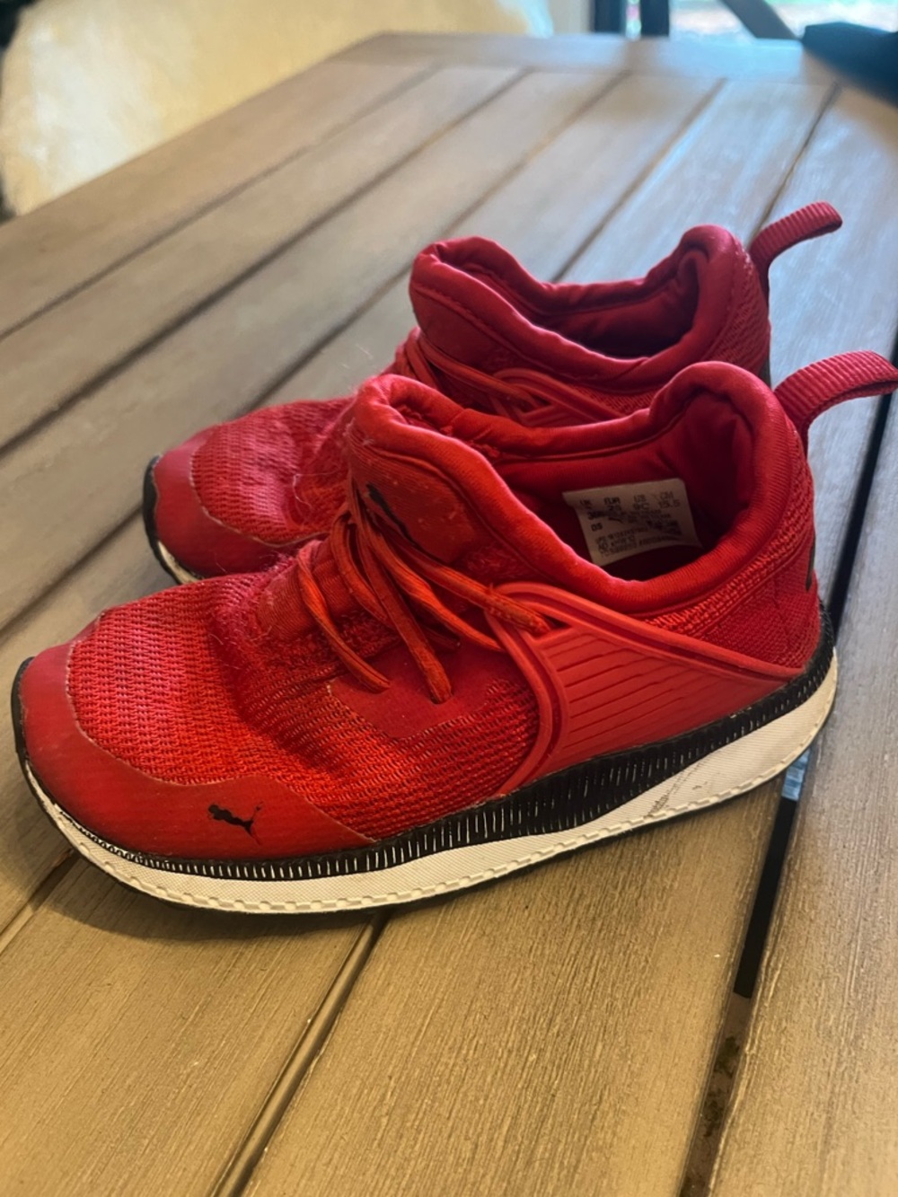 Puma Kids Red Athletic Sneakers with White Trim